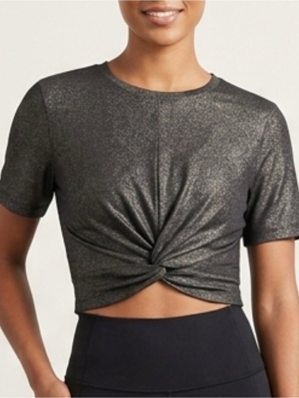 Lululemon crescent sparkly gold top